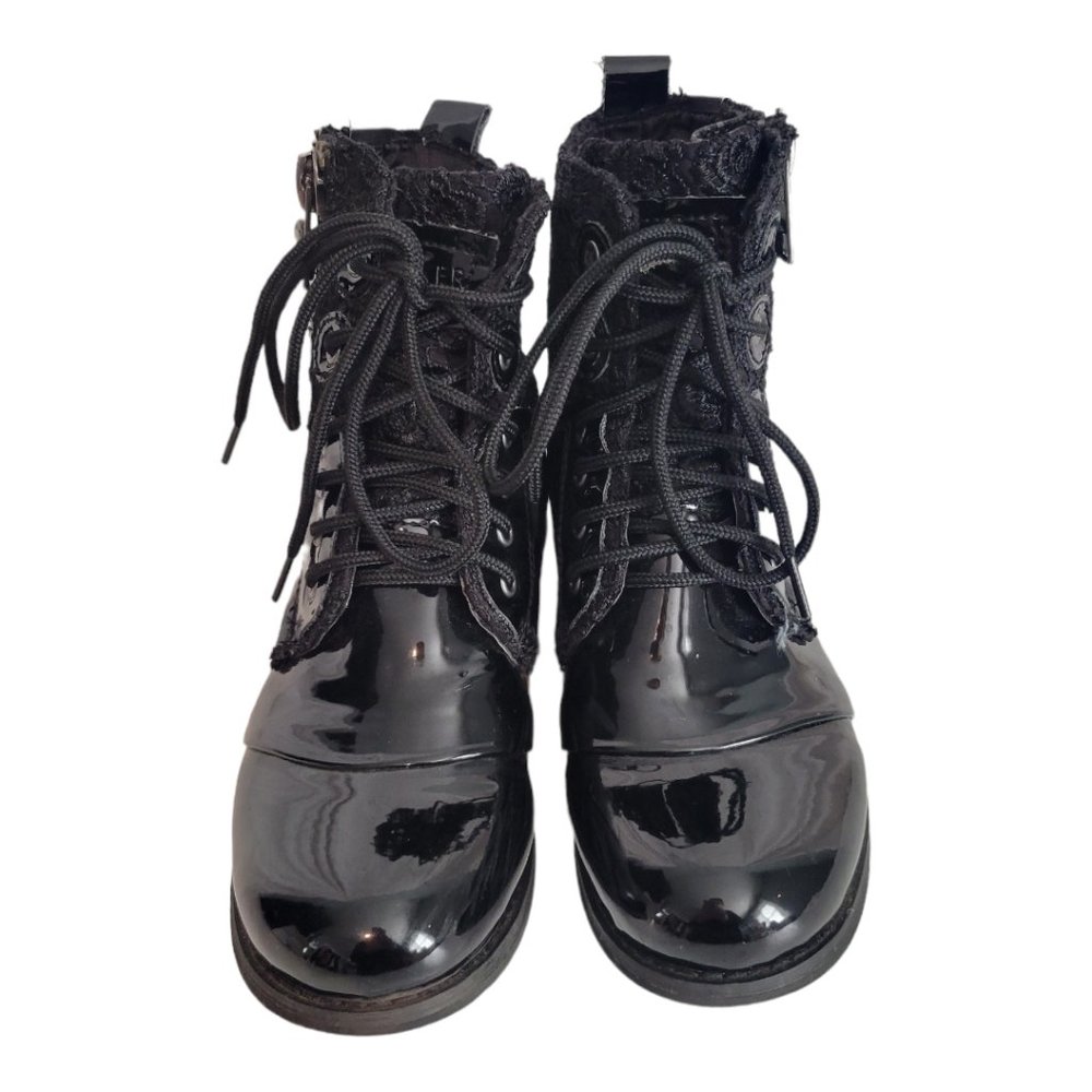 Free People Bunker Sara Black Patent Leather Boots - Picture 2 of 12
